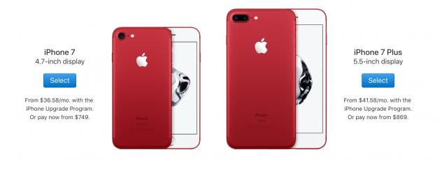 ราคา iphone 7 สีแดง
