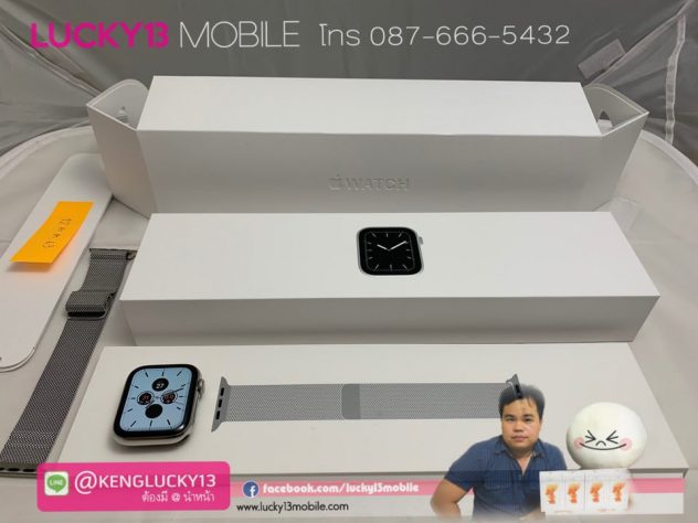 ใหม่ล่าสุด-Aplle-WATCH-5-44MM-CELLULAR-สแตนเลส-สาย-Milinease-Loop-สภาพนางฟ้า